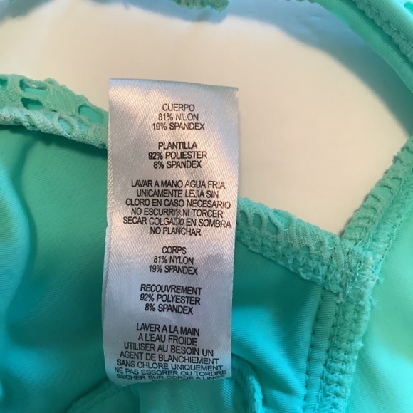 Gossip One Piece Lace Swimsuit Halter Top/ Patted Bra  Mint Green Size S - Picture 6 of 6